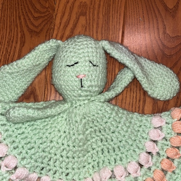Handmade crocheted bunny baby security blanket - Picture 8 of 9
